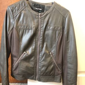Faux leather moto jacket